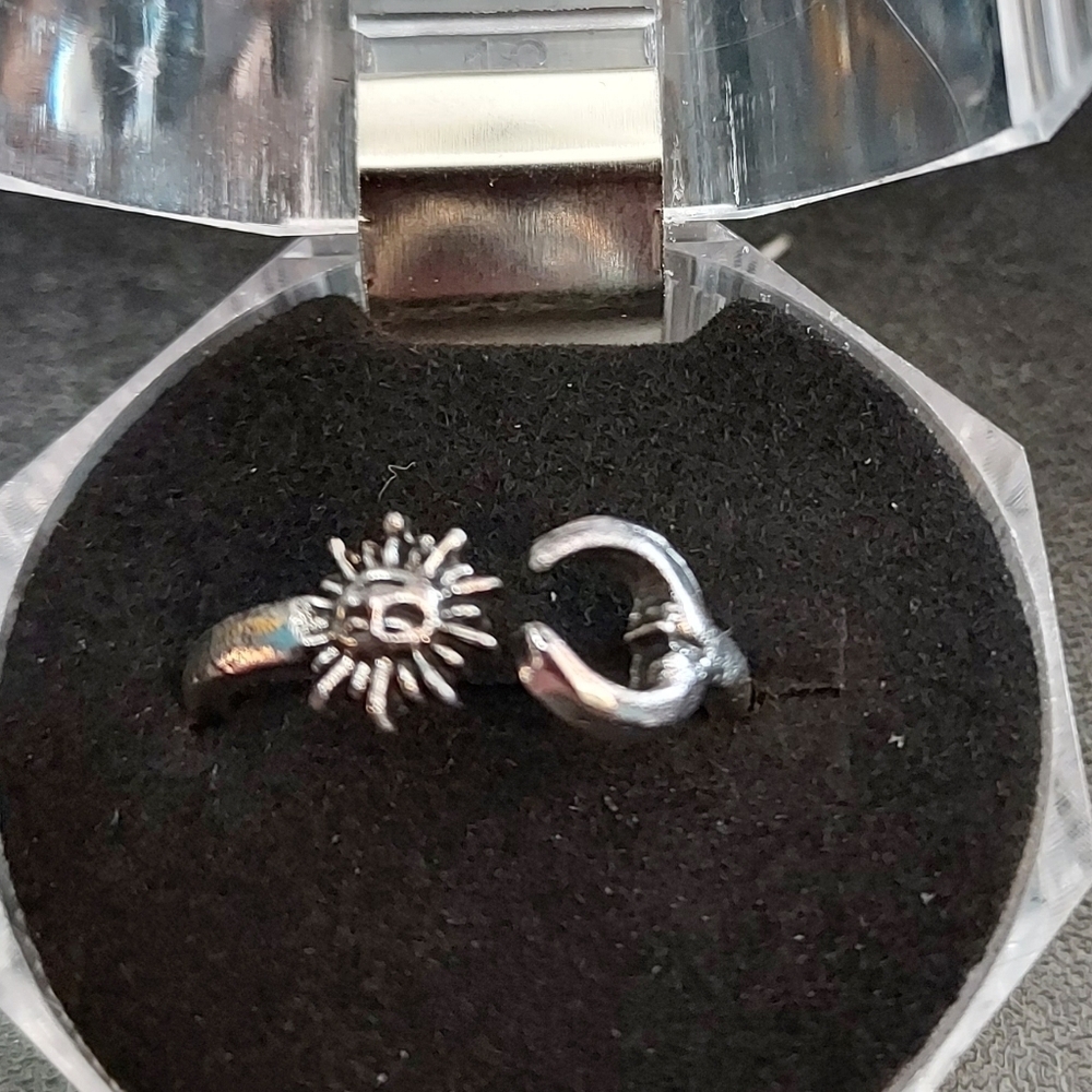 Sterling silver ring size 6 Sun and Moon